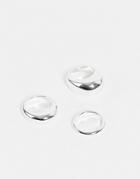 Weekday Amina 3 Pack Rings In Silver