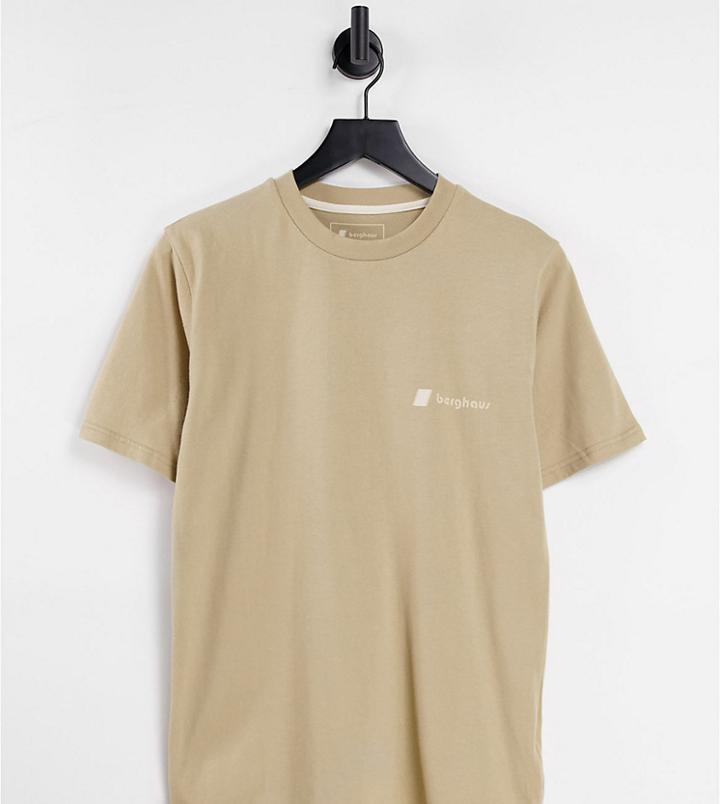 Berghaus Heritage Front And Back Logo T-shirt In Beige Exclusive At Asos-brown