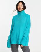 M Lounge Set High Neck Sweater With Turn Up Cuffs-green