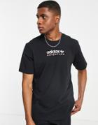 Adidas Originals Adventure T-shirt In Black With Landscape Back Print