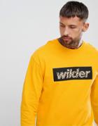 Boohooman Long Sleeve T-shirt With Wilder Print In Yellow - Yellow