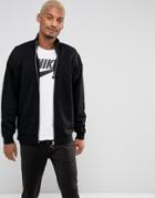 Asos Oversized Jersey Track Jacket With Gold Ring Zip Pulls - Black