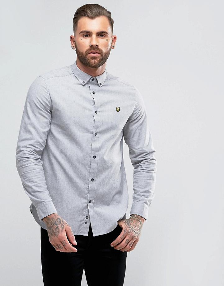 Lyle & Scott Brushed Chambray Shirt Gray Marl - Gray