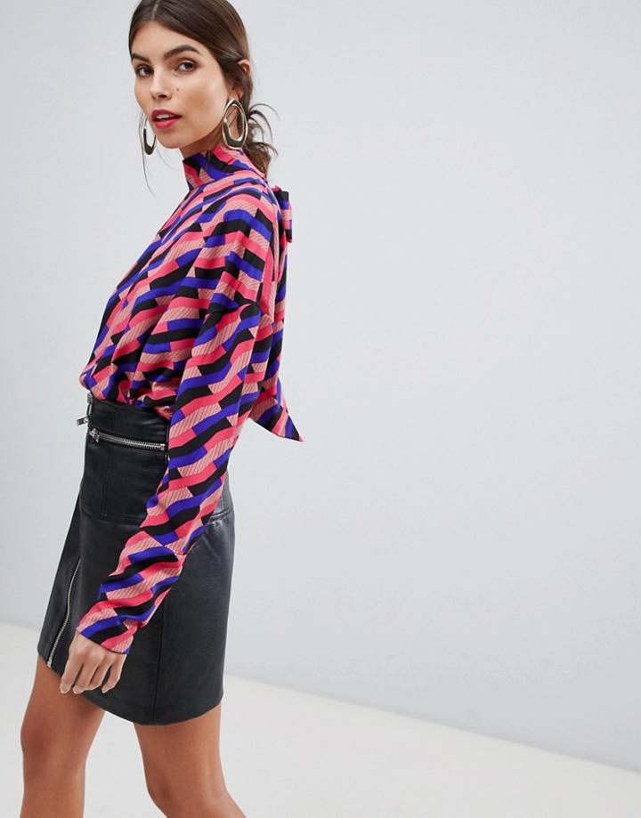 Y.a.s Geoprint Top With Balloon Sleeves - Multi