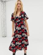 Vero Moda Poppy Print Midi Dress - Multi