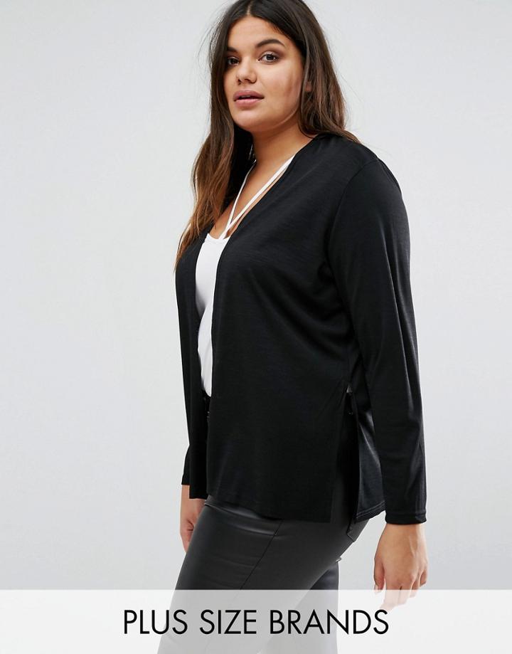Junarose Plus Jersey Cardigan - Black