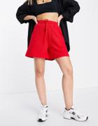 Urban Revivo Pull On Jersey Shorts In Red
