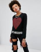 Love Moschino Glitter Heart Sweater - Black