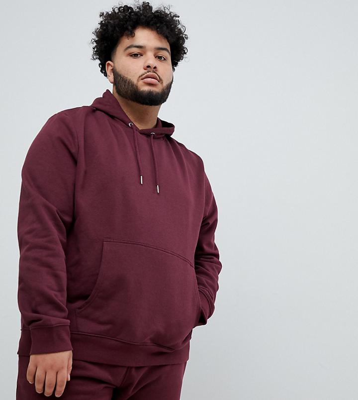 New Look Plus Hoodie In Burgundy - Red