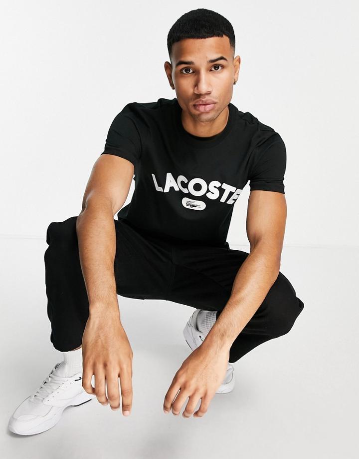 Lacoste Arched Bold Logo T-shirt In Black