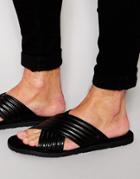 Base London Commodus Leather Sandals - Black