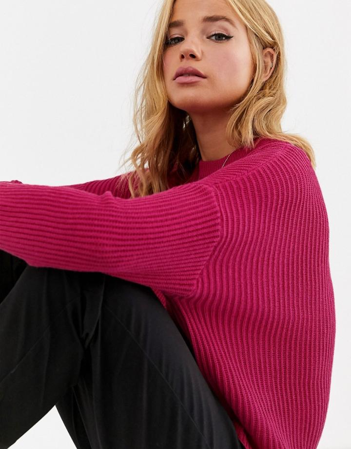 Cotton: On Archy Cropped Knit Sweater-pink