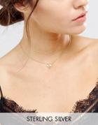 Asos Sterling Silver Gold Plated Libra Necklace - Copper