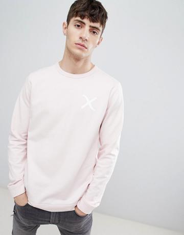 Clean Cut Copenhagen Crew Neck Cross Print Sweat - Pink