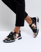 Ted Baker Cepap Peach Blossom Print Sneakers - Black
