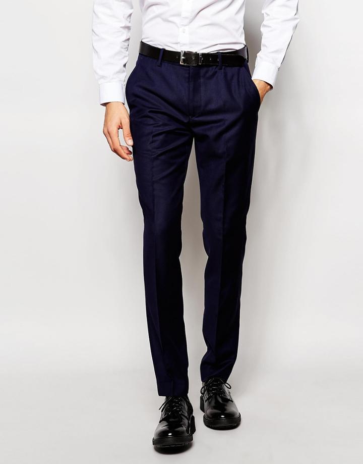 Vito Super Skinny Suit Pants With Stretch - Navy