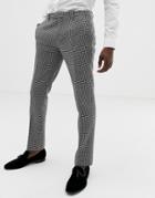 Twisted Tailor Super Skinny Suit Pants In Houndstooth - Black