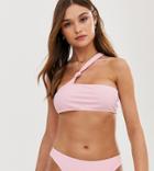 Unique21 Rib Fabric Knot Detail High Leg Bikini Bottoms - Pink