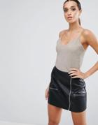 Asos Cami Top In Metallic Shimmer - Gold