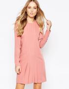 Y.a.s Mava Dress With Pleat Front - Pink