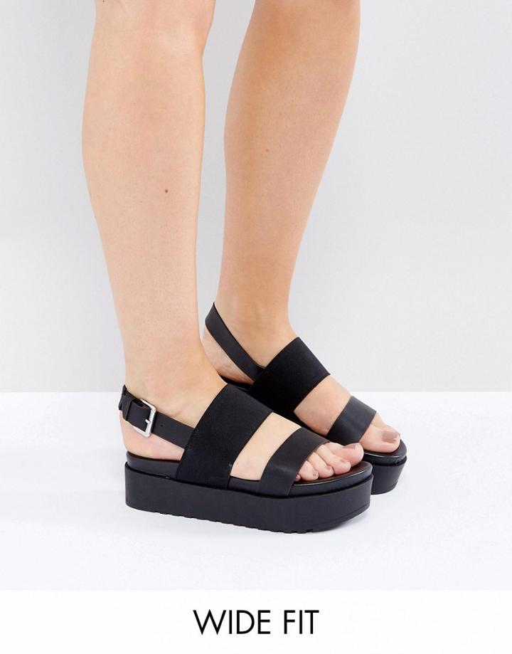 New Look Wide Fit 90's Flatform Sandals - Black