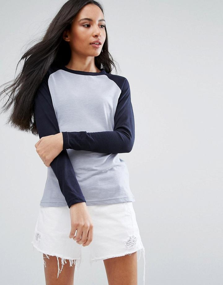 Brave Soul Raglan Sleeve Top - Blue