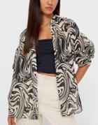 Stradivarius Wave Print Shirt In Multi