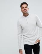 New Look Knitted Polo In Ice Gray - Silver