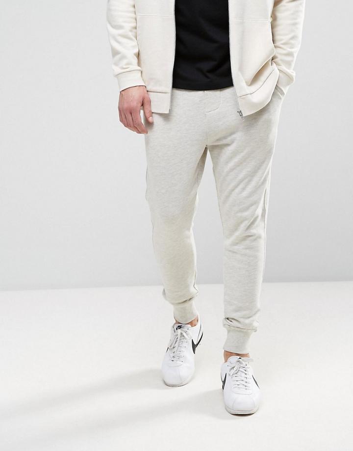 Jack & Jones Originals Skinny Fit Jersey Joggers - White