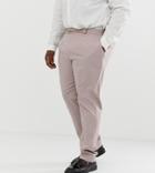 Asos Design Plus Wedding Skinny Stretch Cotton Suit Pants In Mink-beige