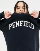 Penfield Stowe Collegiate Logo Crewneck Sweatshirt In Black - Black