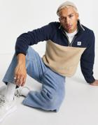 Element Abenaki Half Zip Fleece In Navy/tan