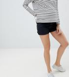 Asos Design Maternity Mom Short In Washed Black - Black