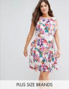 Koko Floral Print Skater Dress - Multi