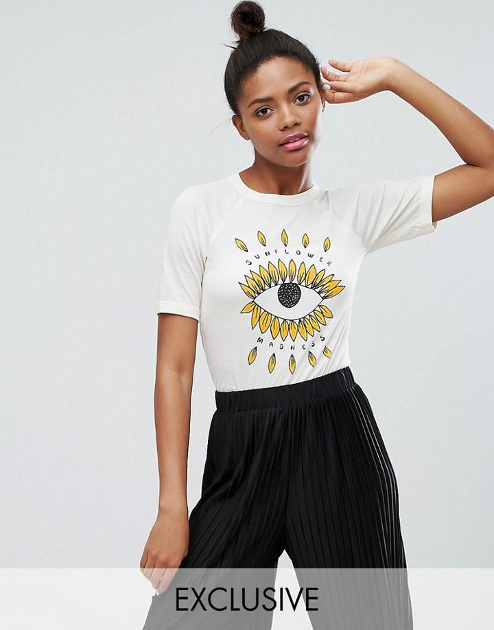 Eco Edit Monki Jersey Crop Top - White