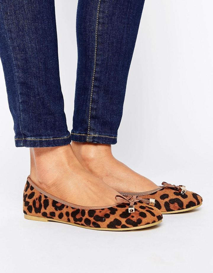 Raid Bow Leopard Ballet Flats - Multi