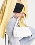 Asos Design Shoulder Bag With Ruched Detail In White