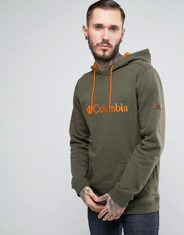 Columbia Logo Hoodie In Green - Green