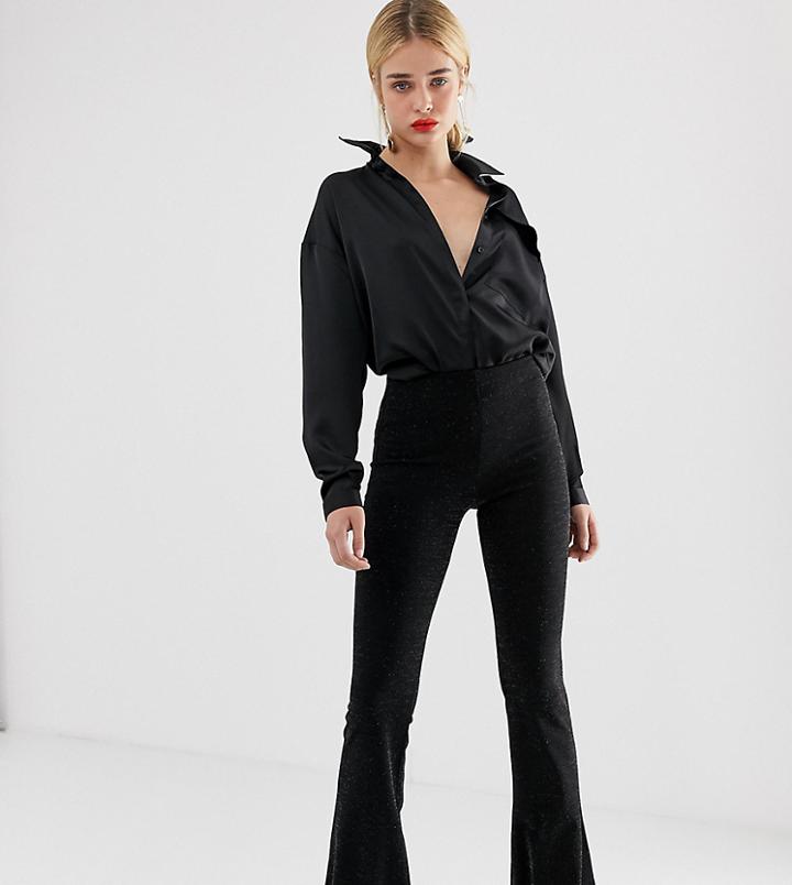 Stradivarius Flare Pants In Glitter
