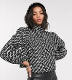 Reclaimed Vintage Inspired High Neck Smock Top-black