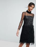 Tresophie Jaquard Metallic Dress With Fringing Dress-black