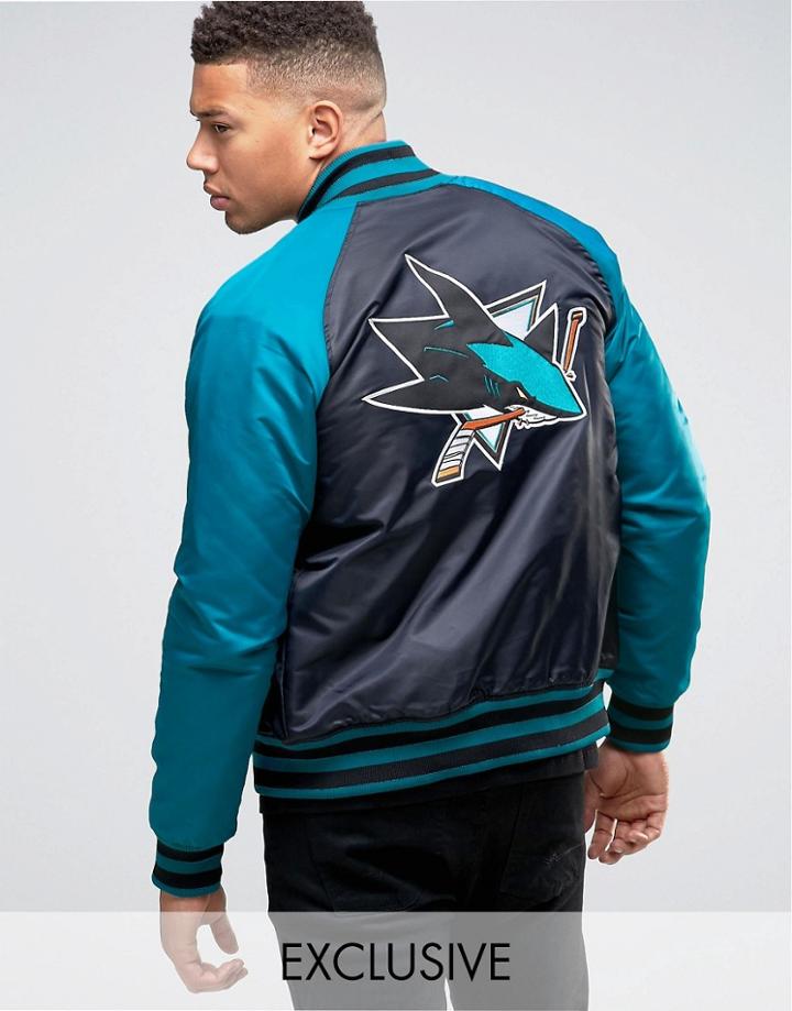 Majestic Sharks Souvenir Jacket Exclusive To Asos - Black