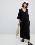 Kowtow Oversized Mid-axi Dress In Organic Cotton - Black