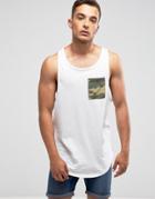 Only & Sons Tank With Camo Pocket - White