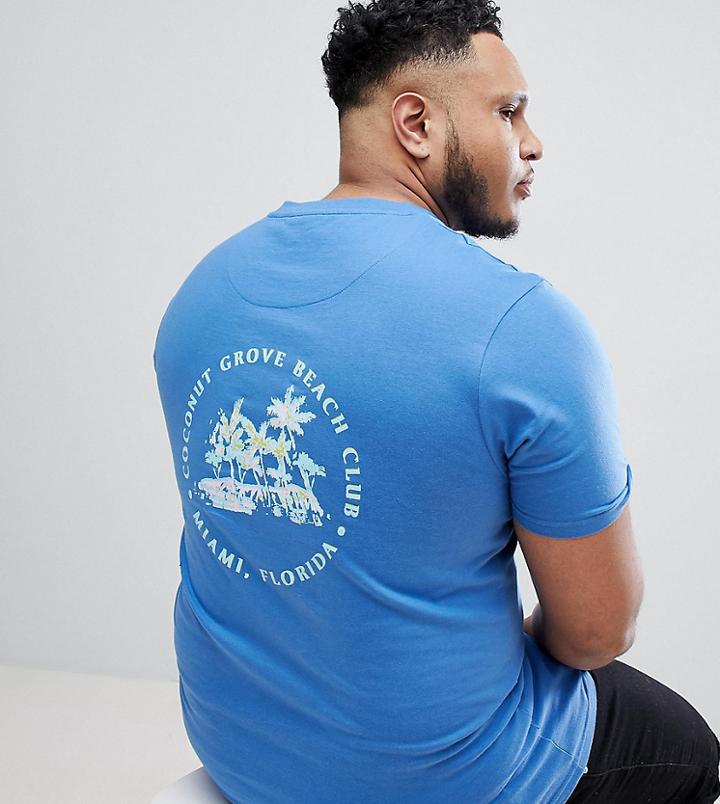 D-struct Plus Back Print Palm T-shirt - Blue