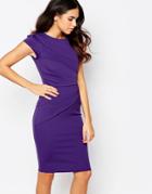 Jessica Wright Vicky Pencil Dress With Pleat Details - Purple