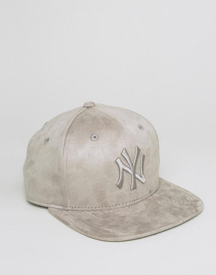 New Era 9fifty Snapback Cap Ny Yankees In Suede - Gray