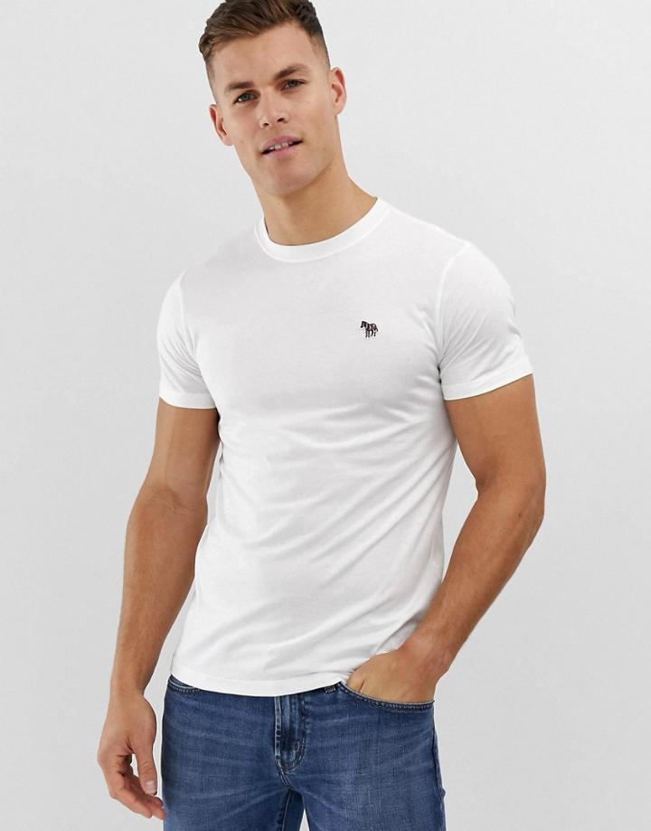 Ps Paul Smith Slim Fit Zebra Logo T-shirt In White