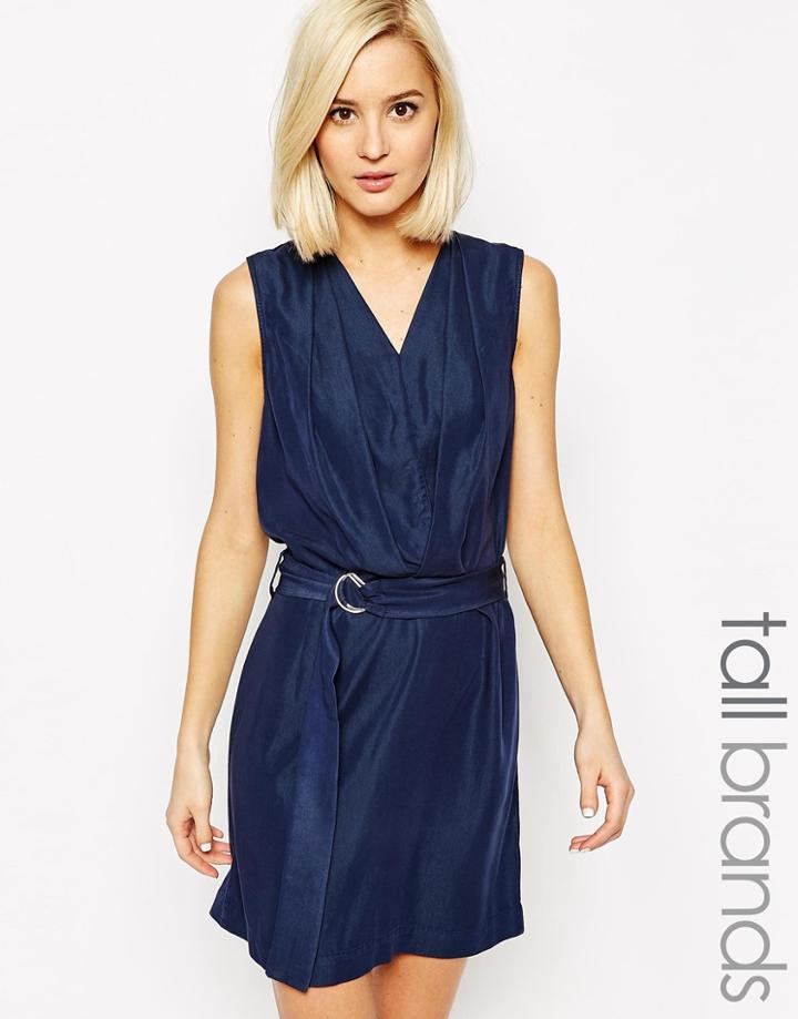 Vero Moda Tall Soft Wrap Dress - Navy