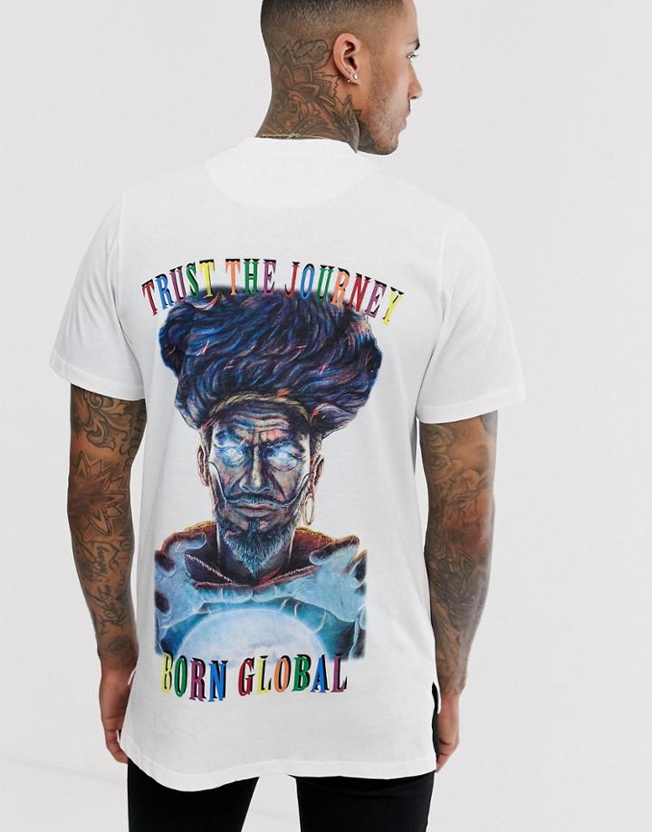 Night Addict Fortune Teller Back Print T-shirt - White